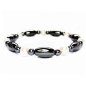 18cm Stone Beaded Hematite Stretch Bracelet